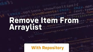 remove item from arraylist
