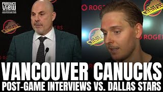 Rick Tocchet & Kevin Lankinen Recap Vancouver Canucks vs. Dallas Stars, Cutting Minutes from Players