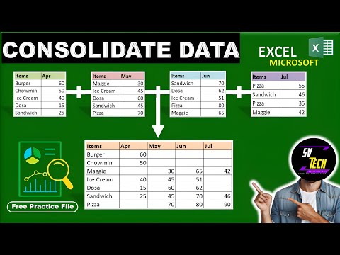 How to Merge All Sheet Data In One Sheet | Consolidate in Ms Excel