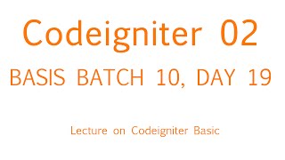 Codeigniter Bangla tutorial Part 02