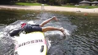 Lifeguarding Drill: Single Rescuer Providing In-water Ventilation w/out Getting Off the Board