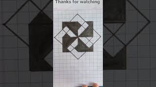 How to draw an optical illusion in graph paper.#Short #drawing #art