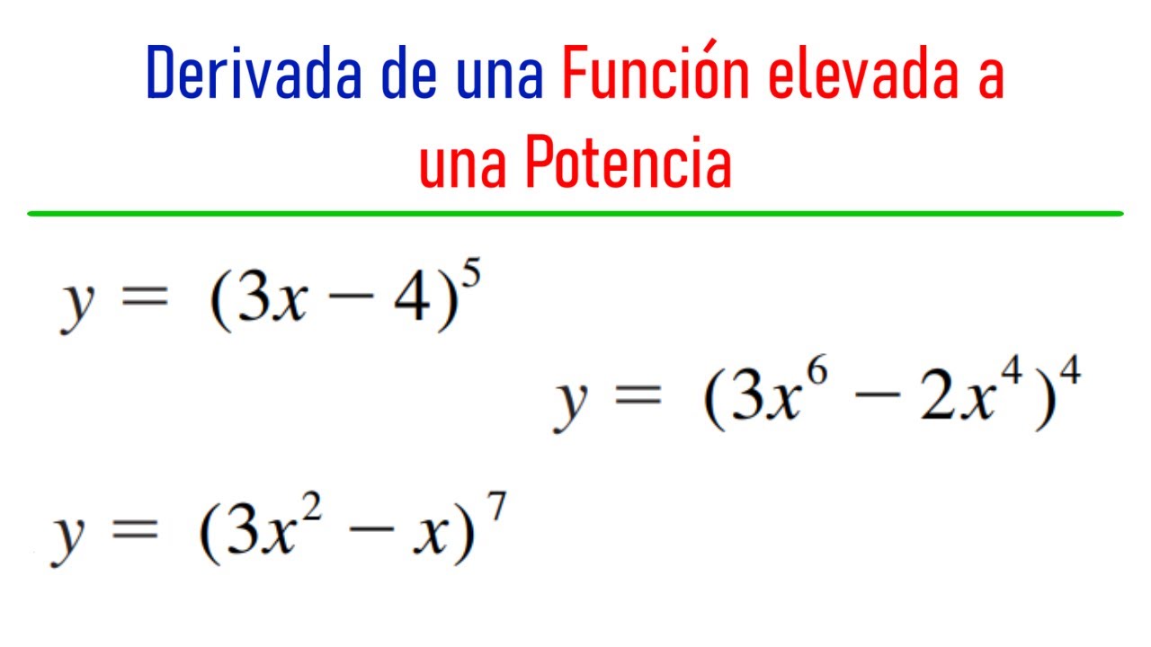 Vídeo 3.1 Derivada De Una Función Elevada A Una Potencia - YouTube