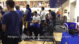 Warriors Family Day Team Photos (2of2): Steph Curry arrives w/ no walking boot, limps