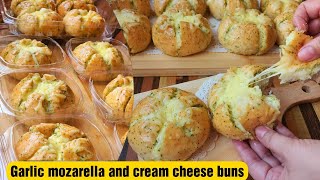 Garlic mozarella and cream cheese buns | ‼️malaki kita with costing‼️| Bake N Roll