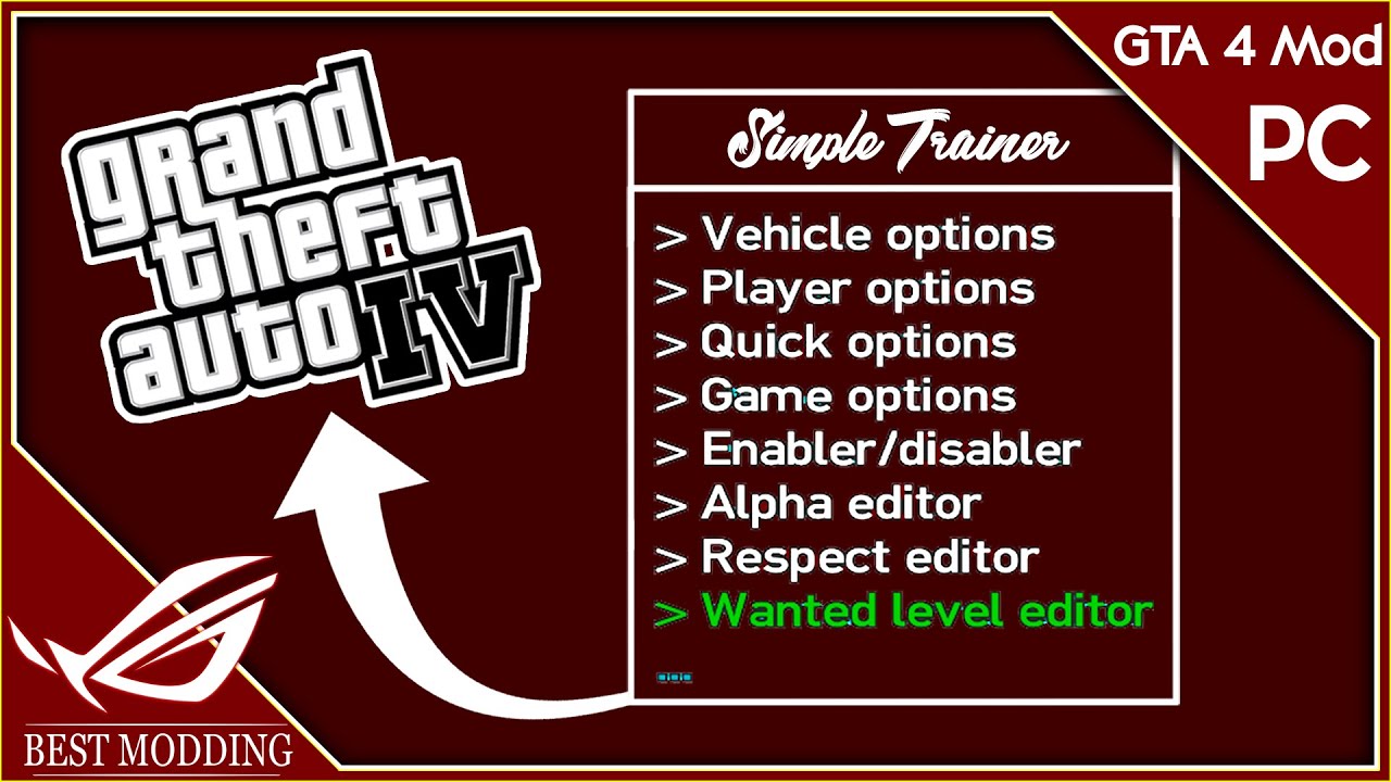 GTA 4 Simple Cheat Menu Mod Trainer ( Copy Paste Install ) GTA IV Mod ...