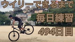 ウイリーできるまで毎日練習494日目【真っ直ぐスタンディング編】