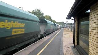 T96-V20-Freightliner 66602 with HXA Wagons passing Micheldever (720P)