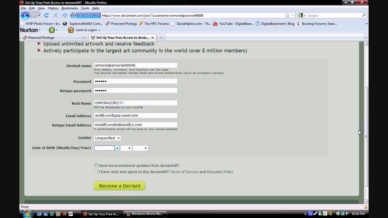 Deviantart Help Pt1 Registering Youtube