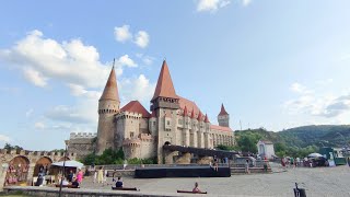 Transylvania Corvin Castle. In Hunedoara, Romania 4K