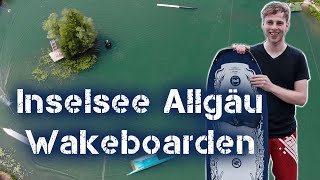 Inselsee Allgäu - WAKEBOARDEN mit Berglandschaft