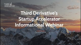 Third Derivative Startup Accelerator Info Session