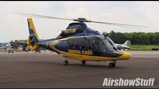 University of Michigan Survival Flight EC 155 Helicopter - Taxi and Takeoff