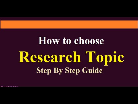 How To Choose Topic For Research Paper L How To Choose Research Topic L ...