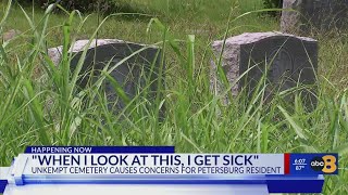 'It's a disgrace': Petersburg resident fed up with overgrown grass at Blandford Cemetery