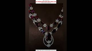 Displaying Beautiful Diamond Necklace studded with TOURMALINES \u0026 NATURAL DIAMONDS