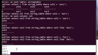 the where clause in sqlite with strings