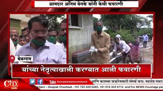 To stop viral  infection anil benke sprinkled boric powder in shivaji nagar belgaum