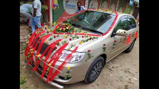 মাগুরা শহরের ভিতরে বিয়ের গাড়ি সাজানো  Wedding Best Car Decoratoin idea in Magura City