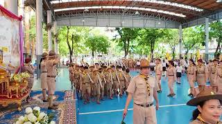 พิธีทบทวนคำปฏิญาณและสวนสนาม โรงเรียนวัดไทร (ถาวรพรหมานุกูล)