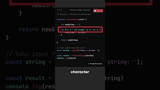 How to Reverse a String using for loop in JavaScript | Quick Tip #javascript #shorts