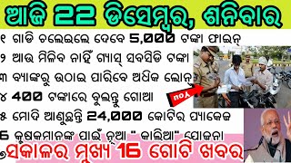 Today Breaking News Odia, ଆଜି 22 ଡିସେମ୍ବର ଶନିବାର ସକାଳର ମୁଖ୍ୟ ସମାଚାର