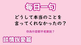 【毎日一句】どうして本当のことを言ってくれなかったの？（談情説愛篇）