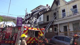 One hospitalized with burn injuries following row home fire in Northumberland County
