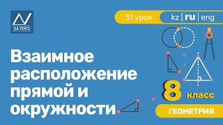 8 класс, 31 урок, Взаимное расположение прямой и окружности