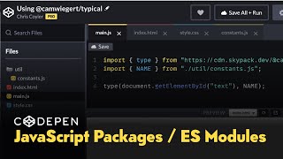 Using JavaScript Packages / ES Modules on CodePen