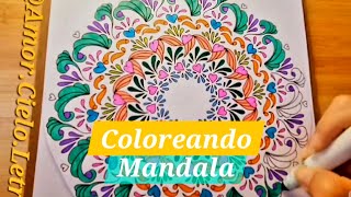 Coloreando Mandala Calmo mi Mente|Baja el estrés ven a Colorear conmigo|Quite Mind Coloring|Lounge♡