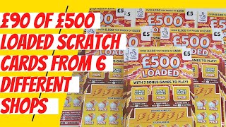 Lots of scratch cards. £90 of £500 Loaded Scratch Tickets to be exact from 6 different shops