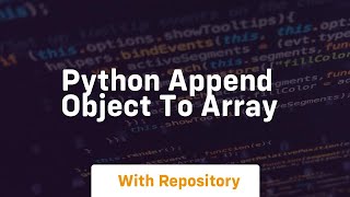 python append object to array
