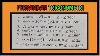 SOAL PERSAMAAN TRIGONOMETRI KELAS 11 PART 2