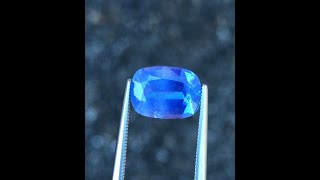 Vivid 4.27 carat Cornflower Blue Unheated Natural Burmese Sapphire Cushion