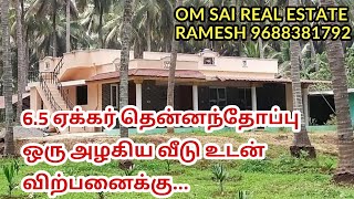 481) 6.5 ஏக்கர் தென்னந்தோப்பு ஒரு அழகிய வீடு உடன் விற்பனைக்கு