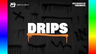 Procreate Brushes: Procreate Drips Elements Brushes