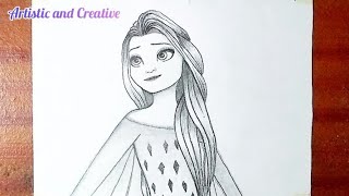 How to draw frozen 2 Elsa step by step for beginners.