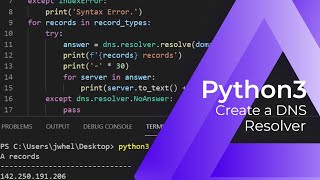 Create Your Own Python DNS ENUMERATION TOOL