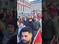 Global day of action: Pro-Palestine protesters march in Aarhus Denmark