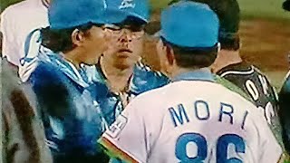 1997西武ライオンズ石井貴VS福岡ダイエーホークス　西武球場　湯上谷宏　鈴木慶裕　湯上谷内角球に小競り合い　西武勢怒金村　東尾監督　須藤コーチ生声　解説藤田元司湯上谷に興奮しすぎ❗と苦言