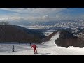 2022 1 10 野沢温泉スキー場、山頂から一番下まで、絶景のスカイラインコースをかっ飛ばしてみました。