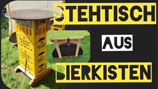 #Stehtisch aus Bierkisten #klappbar Biertisch für Camping, Festival, Party! #DIY Anleitung