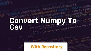 convert numpy to csv