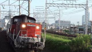 【HD】DD51-1804 専用貨物列車(5580レ)ホキ1000 炭カル輸送 尾頭橋駅