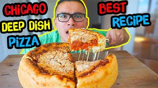 CHICAGO DEEP DISH PIZZA | Recipe | MUKBANG