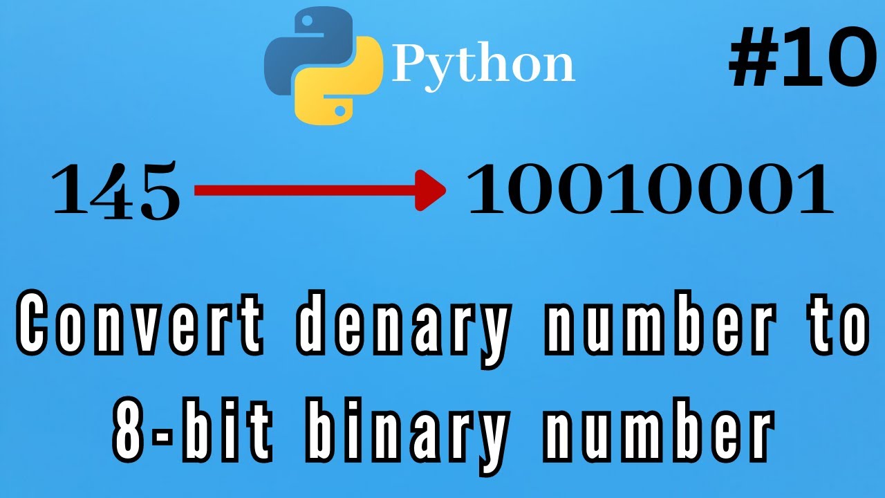 Convert Denary(decimal) Number To 8-bit Binary Number - YouTube