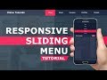 Responsive Sliding Menu -  Mobile Navigation Bar with HTML , CSS and Javascript  - Responsive Design