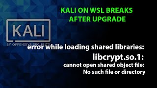 KALI FIX: error while loading shared libraries: libcrypt.so.1: