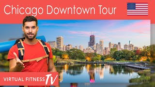 Scenic Virtual Guided City Run - Chicago Downtown - Illinois - USA